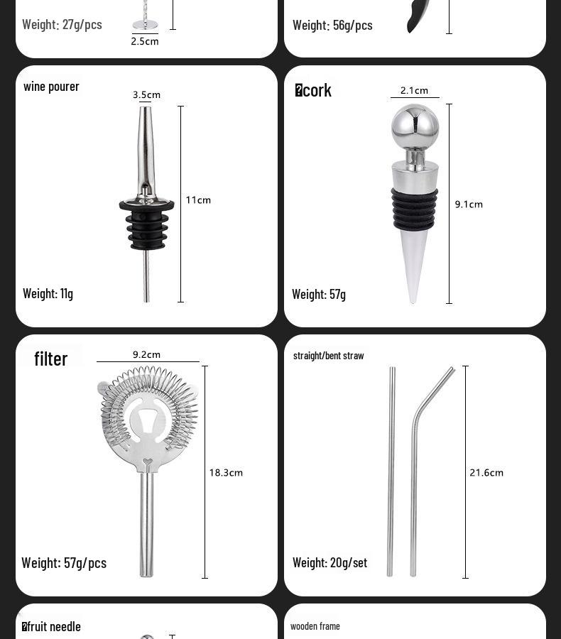 Stainless Steel Bartender Cocktail Set for Home Use