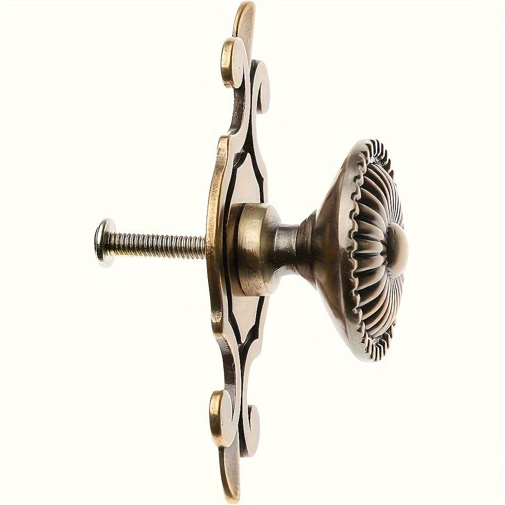 5 шт. Бронзовые ручки для ящиков из цинкового сплава, 2,911,26 дюйма, винтажные круглые металлические с задней пластиной, идеально подходят для мебели комода и шкафа