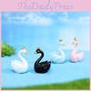 Adorable Resin Miniature Swan Figurines Colorful Cartoon Animal Decor Set