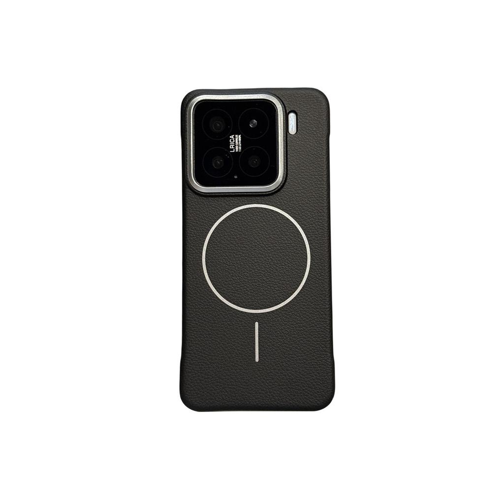 Безрамочный чехол для телефона Xiaomi Xiaomi15Pro с кожаным узором и тонким кольцом, магнитная застежка, защитный чехол для Xiaomi15