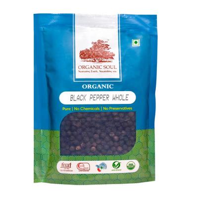 Органический Черный перец цельный (100 г), Organic Black Pepper Whole, Organic Soul