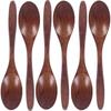 1/10PCS Wooden Spoon Long Handle Soup Wood Spoons Coffee Milk Teaspoon Spice Condiment Scoops Dinner Tableware Kitchen Utensil