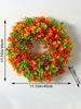 1 шт. искусственный венок на входную дверь, пластиковый искусственный цветок, эвкалиптовый венок, искусственный венок для внутреннего и наружного использования, украшение двери на Хэллоуин осенью