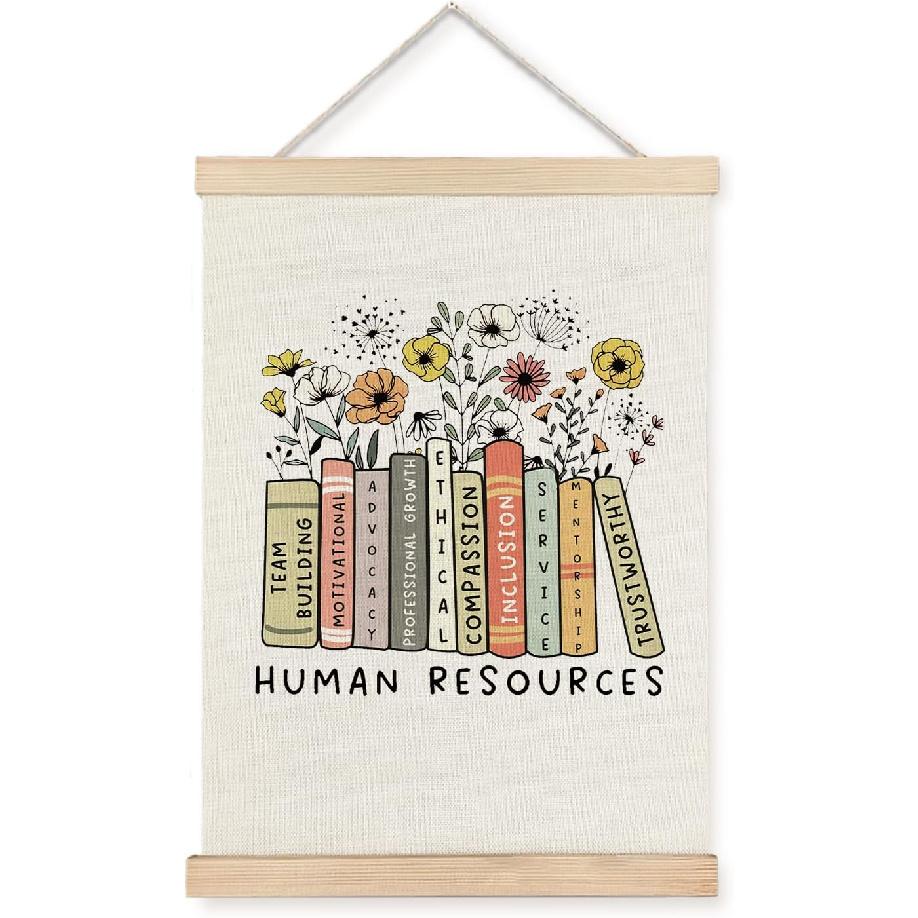 BearCake Human Resources Wall Art Office Decor,Human Resources Gifts for Women,Future HR Manager Student Graduation Gifts, 12x16 Inches Framed