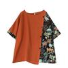 Дизайнерская футболка с короткими рукавами из хлопка и льна, женская летняя свободная, закрывающая живот и тонкий верх, летний топ с коротким рукавом
