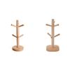Wooden 6 Hooks Mug Holder Tree Countertop Coffee Cup Holder Detachable Drainage Cup Holder Coffee Counter Bar Accessory