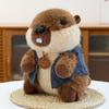 Super cute vest groundhog plush toy scratching doll doll children soothing doll home ornament