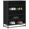 VidaXL Shoe Cabinet Black 75x38x97.5 Cm Engineered Wood Metal 3300870