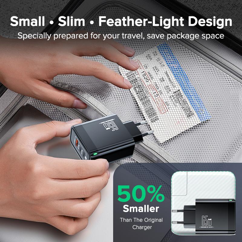 QOOVI Зарядное устройство GaN 65 Вт, USB Type C, быстрая зарядка, адаптер быстрой зарядки 4,0, зарядное устройство USB-C PD для Samsung Xiaomi Macbook iPhone ipad