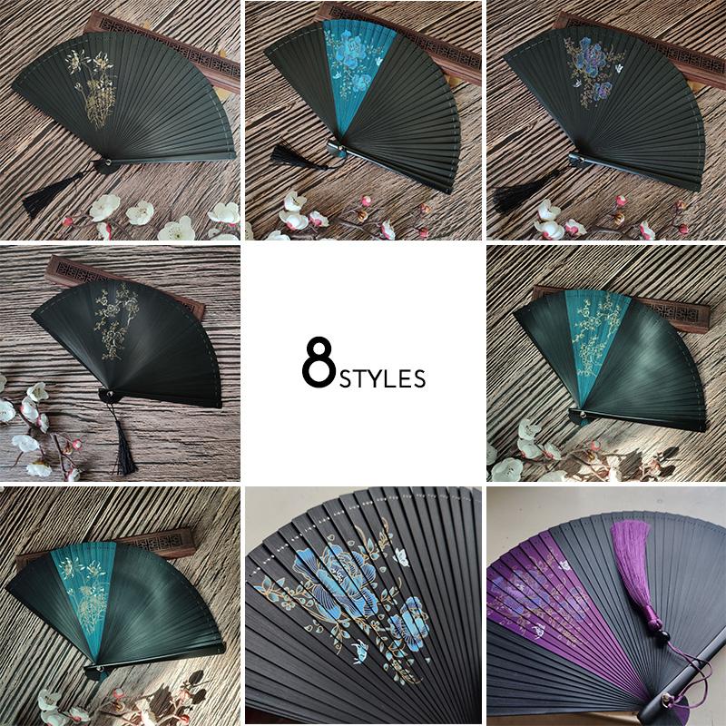 Классический японский стиль бамбуковый веер классический полый женский складной ручной веер винтажный стиль художественный промысел подарок домашний декор украшения