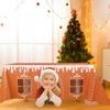 Gingerbread House Christmas Tablecloth Reusable Rectangle Table Cover with Playful Cut-Out Windows Holiday Playhouse Table Tent for Kitchen Dining