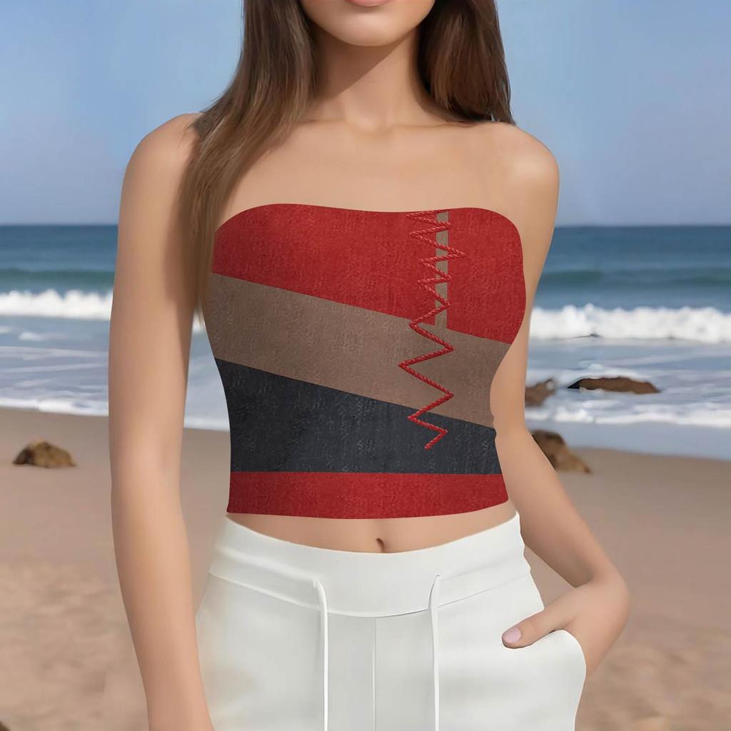 Crop Tops For Women Sexy Cami Tank Summer Tube Sleeveless Printed Camisole Shirt Vest