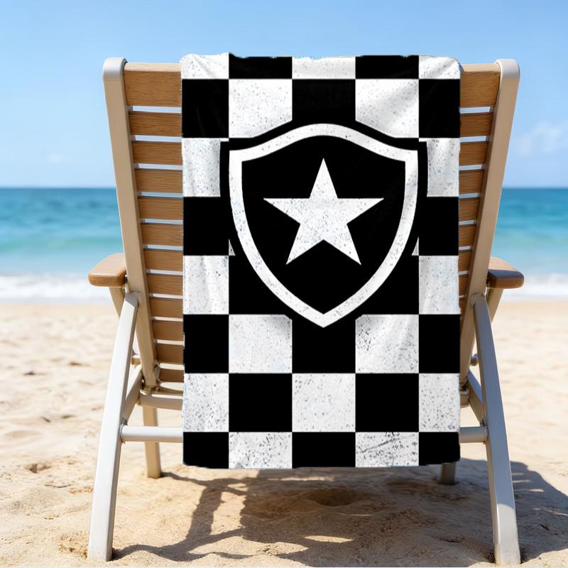 Shield With Star Emblem Printed Beach Towel, Super Soft Microfiber, Perfect Gift Birthday, for Pool, Beach, Travel, for family and friends