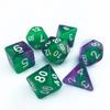 7pcs/Set Two-color Glitter Transparent Polyhedral Dice for Dnd COC Cthulhu Rpg Running Group Board Game Dice Number Dice Set