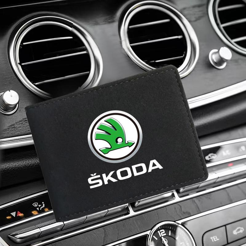 PU Leather Credit Card Case Car Driving Documents Protective Case For Skoda Octavia MK2 MK3 2 3 A7 Fabia Karoq Kodiaq Superb Rapid Kamiq