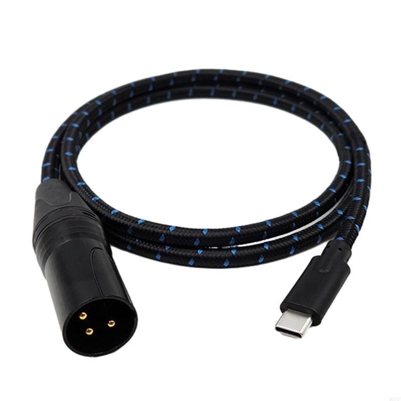 95AF TypeC to XL Cable Nylon Braided Cord Reliable Connection Cord Exceptional Sound Suitable for Smartphones & Tablets