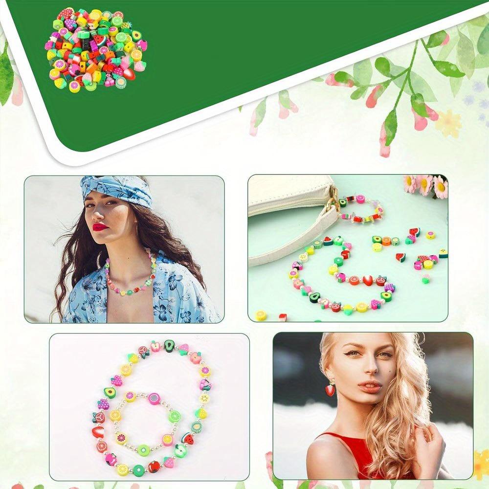 50/100/200 шт. Фруктовые бусины из полимерной глины, смешанные фруктовые бусины, разделительные бусины для браслета, ожерелья, изготовления ювелирных изделий