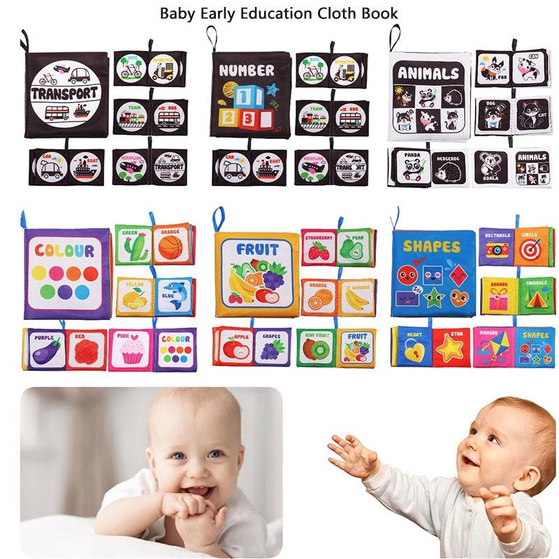Прочный Моющийся Детский Тканевый Книжный Набор Игрушек Для Раннего Обучения И Интерактивной Игры Устойчивый К Разрывам И Издающий Звуки
