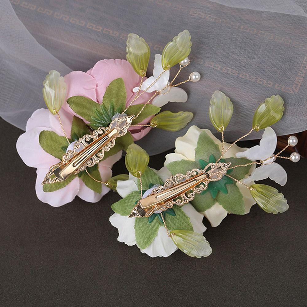 Chinese Style Flower Duckbill Clips Korean Hairpins Women Hair Clips Barrettes Bride Headdress