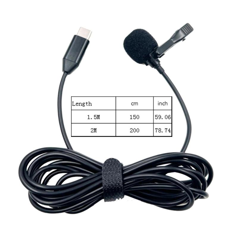Внешний петличный микрофон Type C высокой чувствительности USB C петличный микрофон без искажений звука подходит для серии телефонов 15