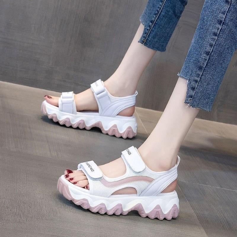 Sports Sandals Women's Summer 2025 New Women's Fashion Wave Platform Beach Shoes Muffin Student Sandals