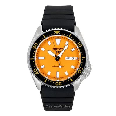 5 Sports SKX Redux Силиконовый ремешок Оранжевый циферблат Автоматический SRPL89K1 100М Мужские часы