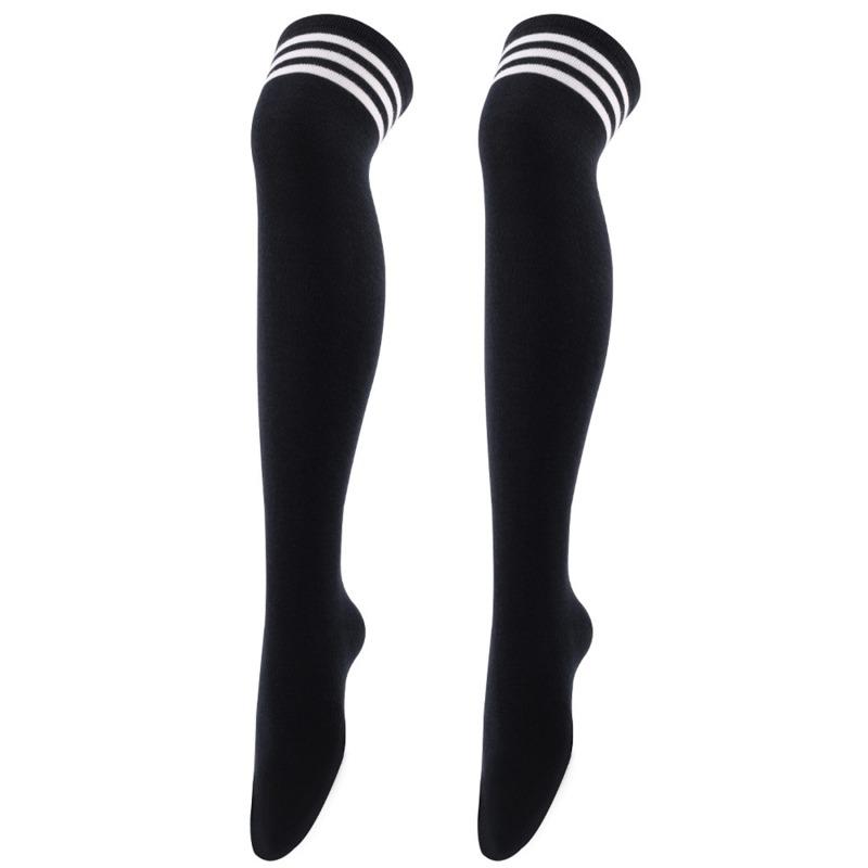 Women Over Knee Thigh High Socks Academic Style Solid Corlor Long Socks Over The Knee Stockings For Ladies Girls