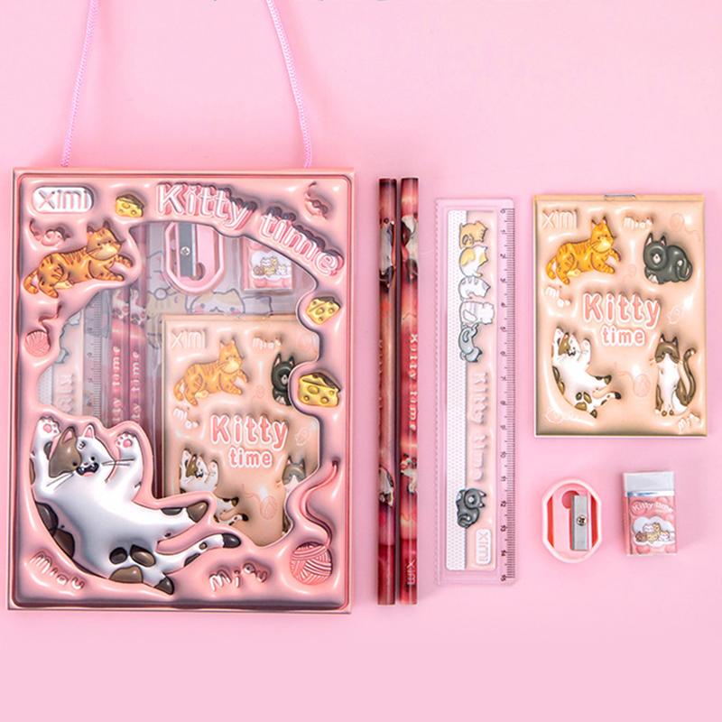 6 в 1 набор канцелярских товаров для детей начальной школы, подарочная коробка для обучения, карандаши, детский сад, подарок на день рождения, призы, набор канцелярских товаров для учебы