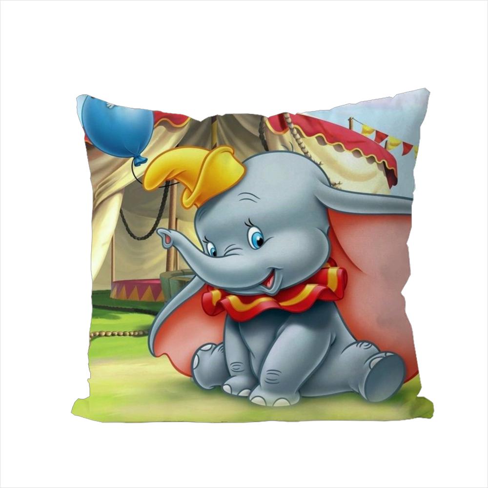 DDumbo Pillow Case For Car Sofa Decorative Home Doublesided Print Plush Square Throw Pillow Cushion Cover