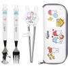 Pastel Miffy Idea Chopsticks Spoon Fork Case Set, Mixed Colors, Spoon + Fork + Correction Chopsticks + Case