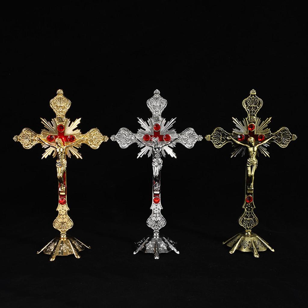 Church Relics Jesus on The Stand Cross Wall Crucifix Antique Home Chapel Decorations Ornamemts