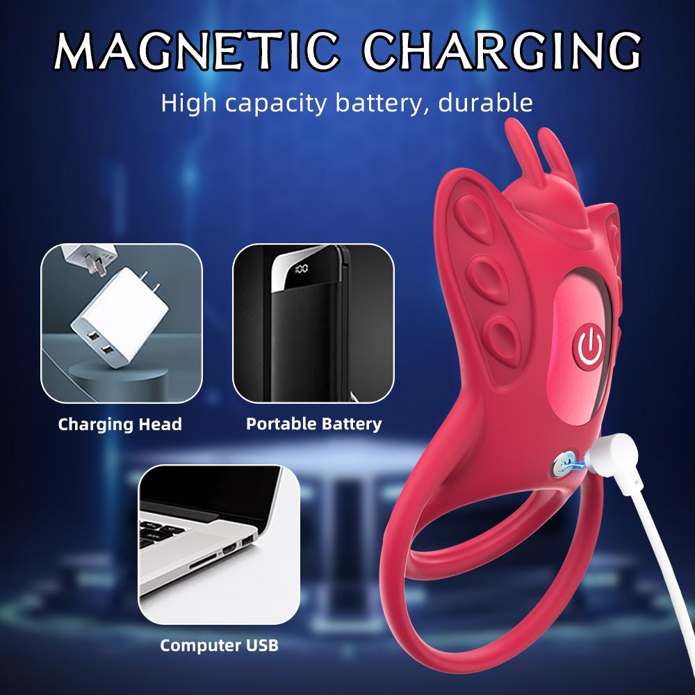 APP Vibration Buttfly Ring Men Penis Ring Wireless Control Cellicle Massage Penis Stimulation Dick Ring Sex Toys Semen Lock Ring Dick Ring