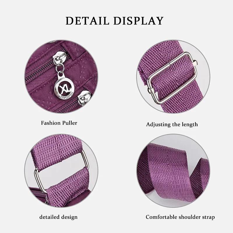 Женская сумка кроссбоди большой вместимости, водонепроницаемая, износостойкая, с несколькими карманами для поездок на работу и активного отдыха.