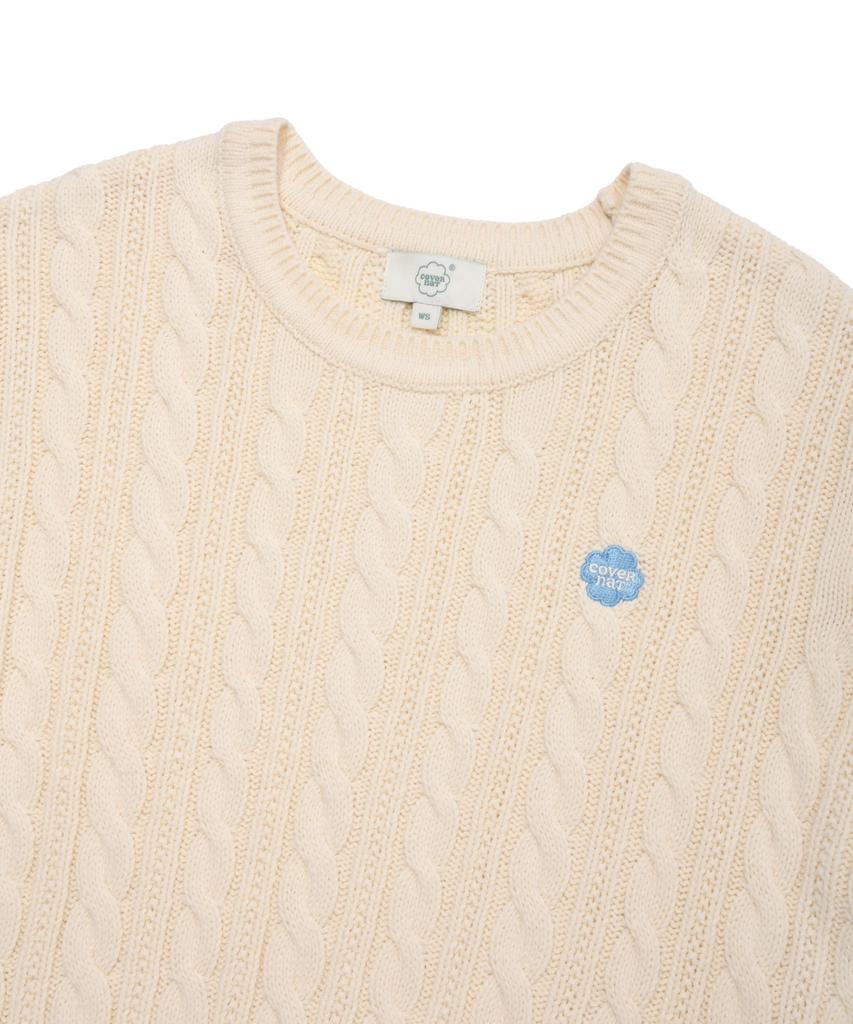 COVERNAT WOMAN Cloverheart Cable Knit Ivory