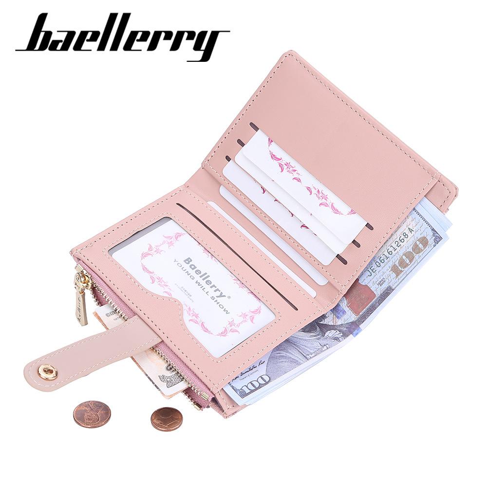 Женский короткий кошелек Baellerry, вертикальный кошелек, кошелек на молнии для монет, модный кошелек с принтом, держатель для карт, многослотовый, бумажник