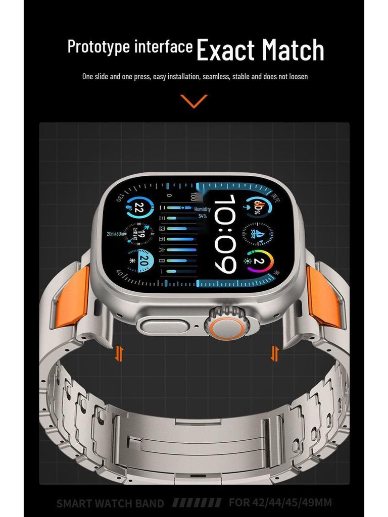 Быстросъемный стальной бизнес-браслет H-звеньев для Apple Watch Ultra 3 / Apple Watch 11