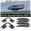 Декоративная накладка на ручку боковой двери / Подстаканник для Hyundai Elantra - Хромированный ABS / Углепластик Внешние Аксессуары