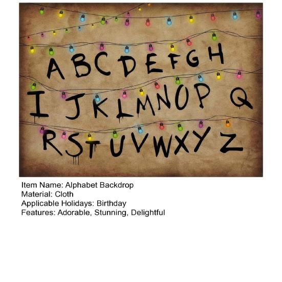 Рустикальный Алфавитный Фон Ретро Цветной Гирляндный Свет Алфавитный Фон Тема Вверх Ногами Фотореквизит для Хэллоуина Принадлежности для Вечеринки по Случаю Дня Рождения