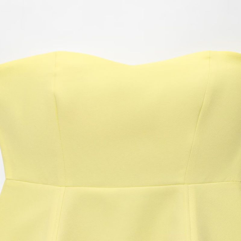 Kaslead New Arrival Women's Fashion Style Fashion Minimalist Slim Fit Tube Top Tops Half-Length Dress Suit