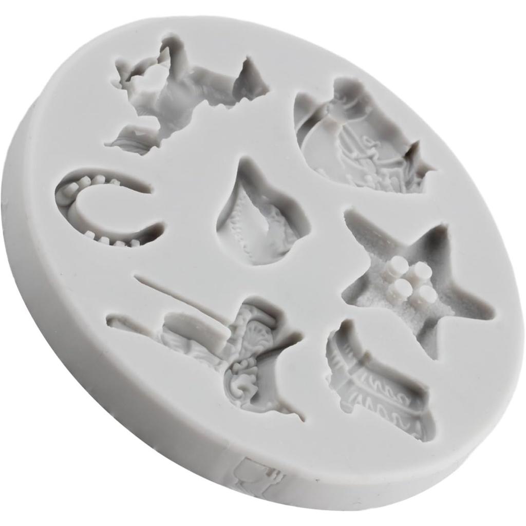 Horse Chocolate Mould Horseshoe Silicone Mould Cowboy Boot Saddle Fondant Baking Mould Cake Decoration Cupcake Topper Candy Gum Paste Polymer Clay