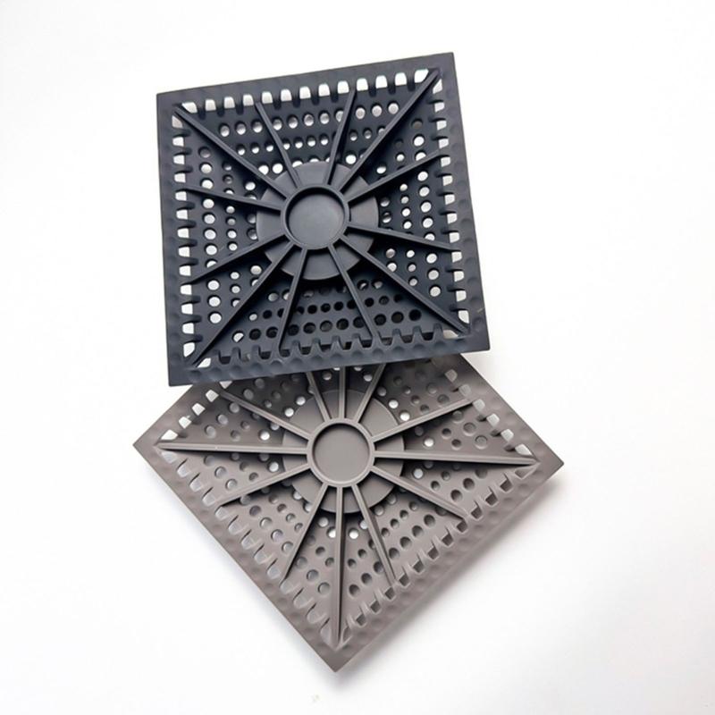 Square Shape Silicone Floor Drain Cover Mesh Sink Strainer Hair Catcher Sewer Outfall Drain Filter Easy to Use