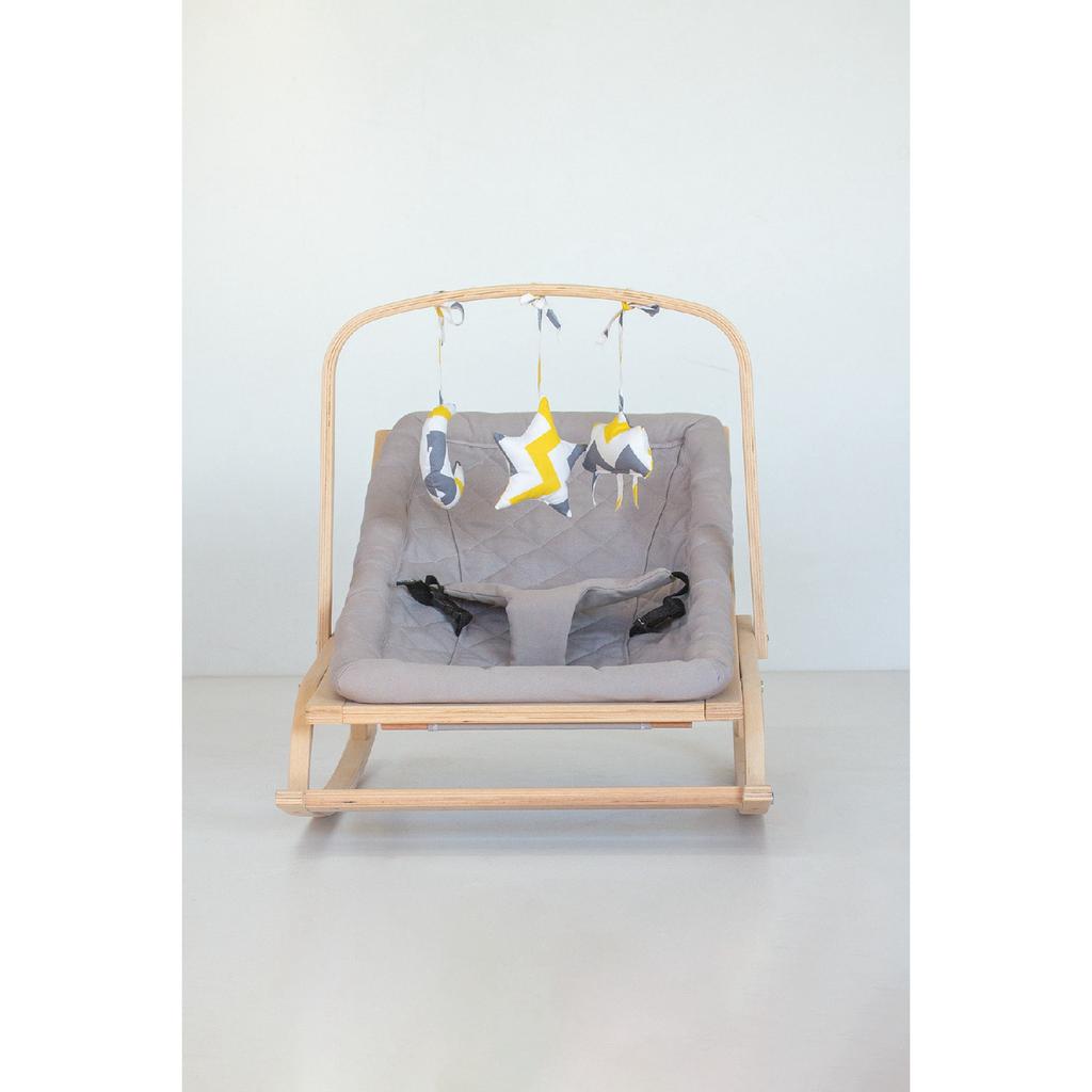 Рюкзак-кенгуру со ступенькой из натурального дерева - бежевый