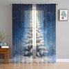 Рождественская елка Снежинки Шторы для гостиной Спальня Домашнее украшение Окно Вуаль Тюль Шторы Шторы