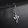 Irish Celtic Cross Necklace for Women Stainless Steel Christian Neck Chains Celtic Crucifix Necklace
