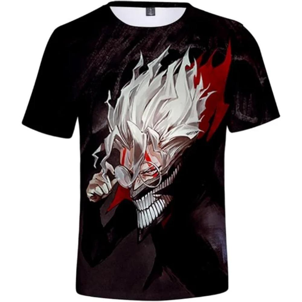 Футболка с 3D-принтом Аниме Манга Мужская Женская Круглый вырез Короткий рукав Модная Одежда в стиле Харадзюку Детские Топы Большого размера Мужская одежда