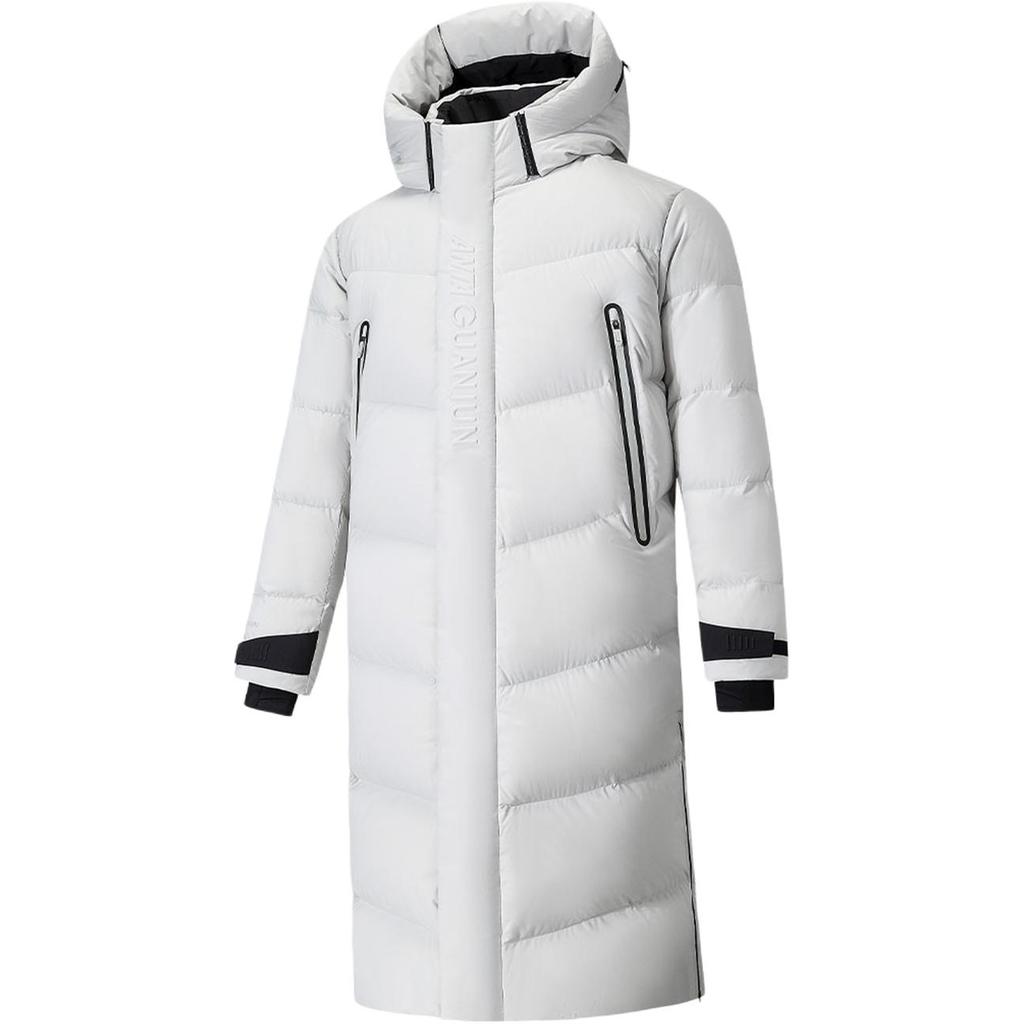 Anta Champion All-Weather Series Color Block Letter Hooded Comfortable Versatile Casual Down Jacket Men Outerwear 152540935-1