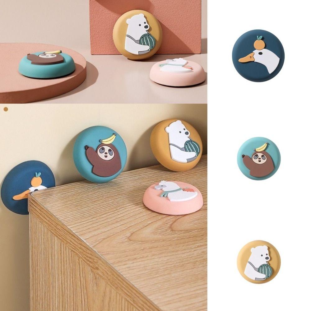 Animals Design Door Crash Pad Wall Protector Door Stopper Cartoon Door Handle Bumper Wall Sticker