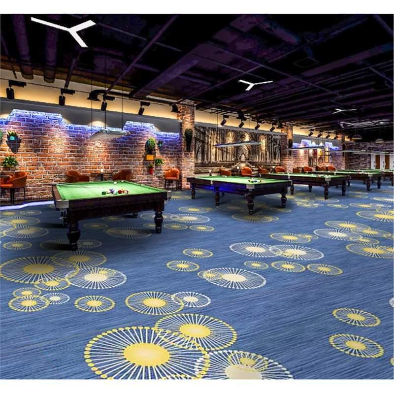 Luxury Fireproof Nylon Billiard Hall Carpet for Hotels - Large Area Print Mat
