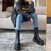Fashion 2024 Winter Chunky Platform Heels Long Boots Round Toe Zipper Thick Sole Ladies Fashion Winter Women's Knee High Boots
