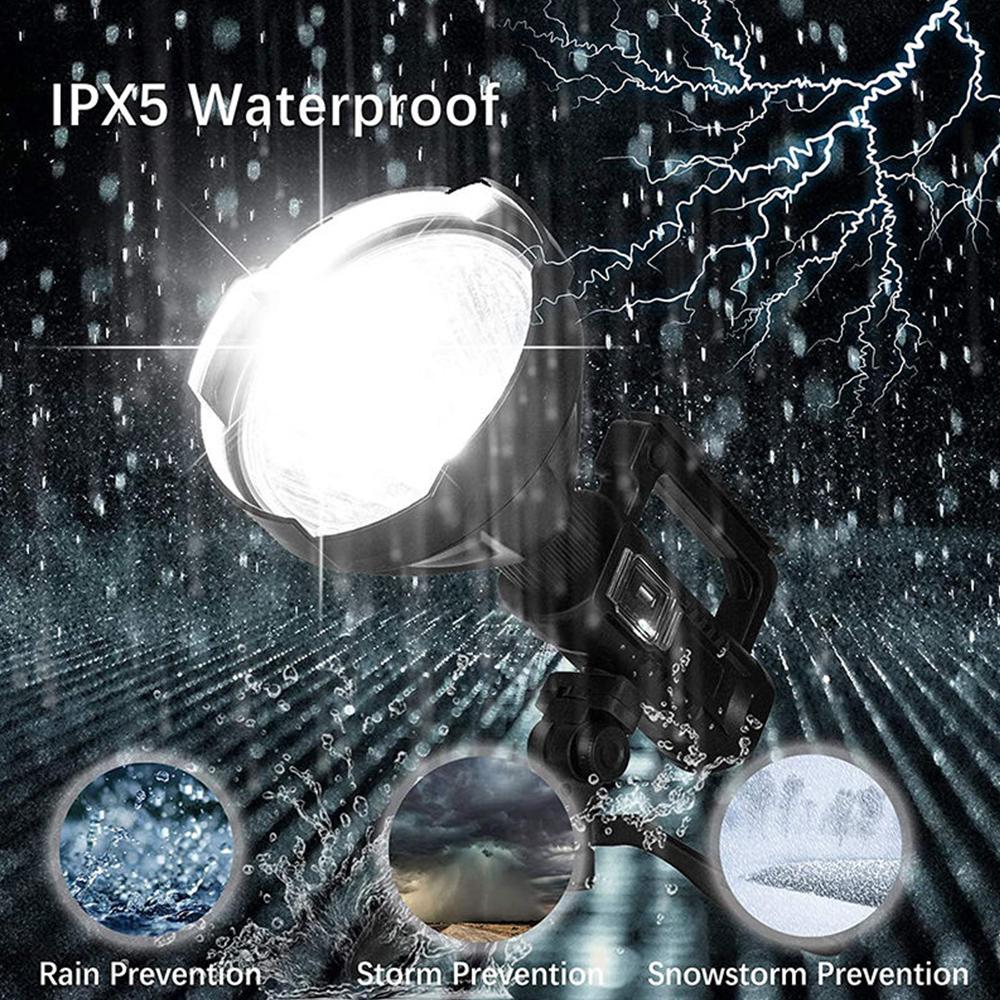 Портативный уличный светодиодный перезаряжаемый прожектор с ручным держателем, мощный водонепроницаемый USB мощный прожектор